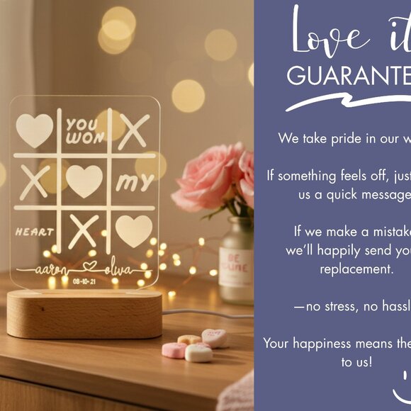 Personalized Couple Night Light – Custom Romantic LED Lamp - Picture 6 of 8